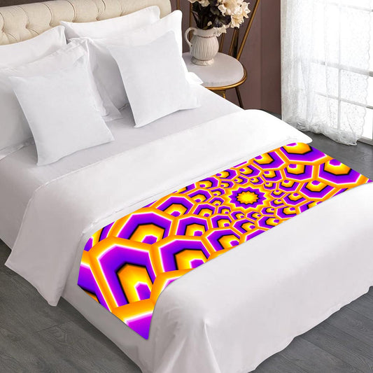 Yellow Hive Moving Optical Illusion Bed Runner