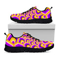 Yellow Hive Moving Optical Illusion Black Running Shoes