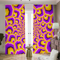 Yellow Hive Moving Optical Illusion Dimout Pencil Pleat Curtains