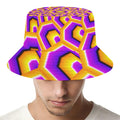 Yellow Hive Moving Optical Illusion Bucket Hat