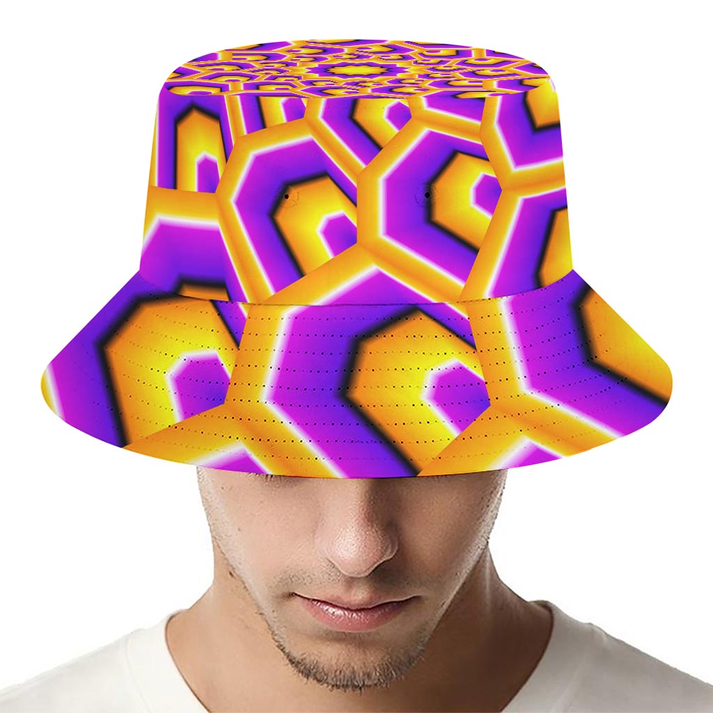 Yellow Hive Moving Optical Illusion Bucket Hat