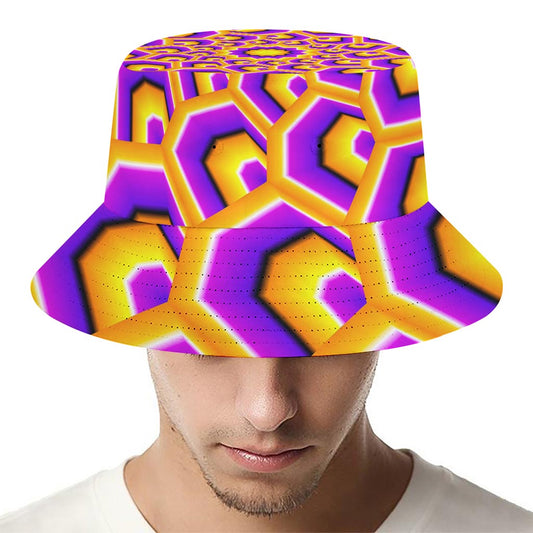 Yellow Hive Moving Optical Illusion Bucket Hat