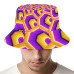 Yellow Hive Moving Optical Illusion Bucket Hat