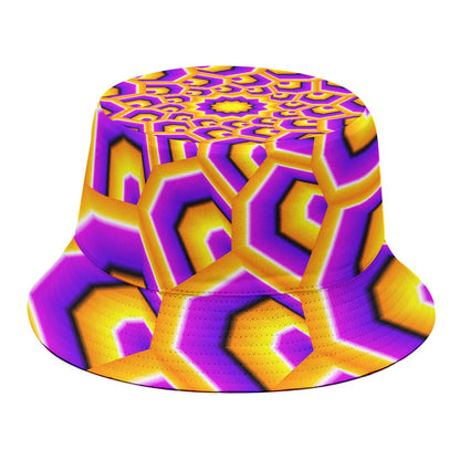 Yellow Hive Moving Optical Illusion Bucket Hat