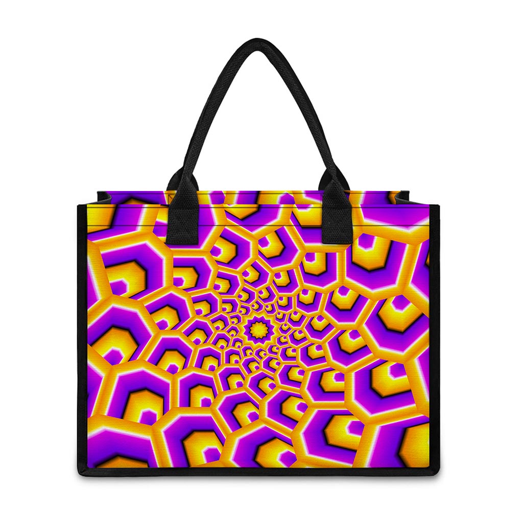 Yellow Hive Moving Optical Illusion Canvas Tote Bag