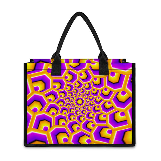Yellow Hive Moving Optical Illusion Canvas Tote Bag