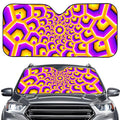 Yellow Hive Moving Optical Illusion Car Windshield Sun Shade