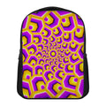 Yellow Hive Moving Optical Illusion Casual Backpack