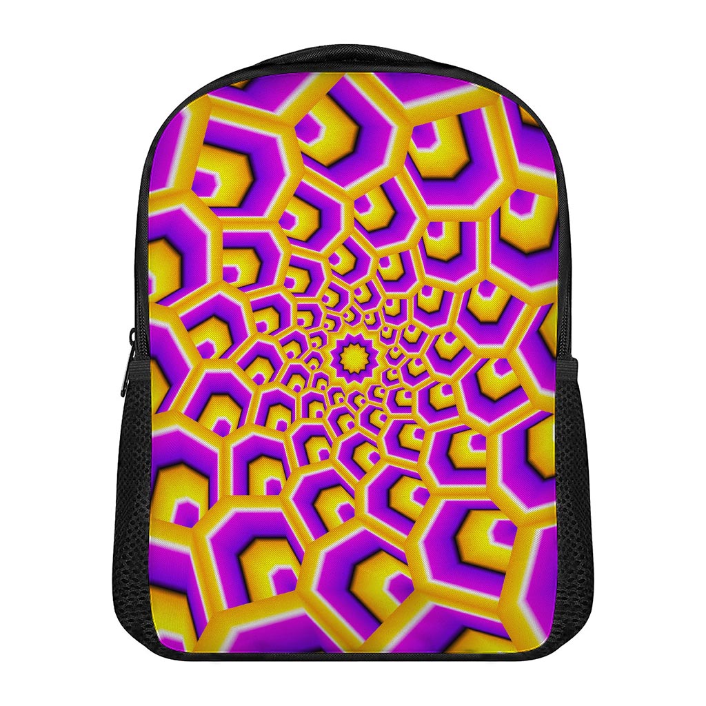 Yellow Hive Moving Optical Illusion Casual Backpack