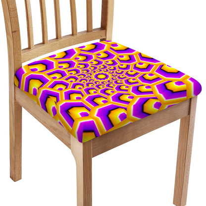 Yellow Hive Moving Optical Illusion Chair Cushion Cover