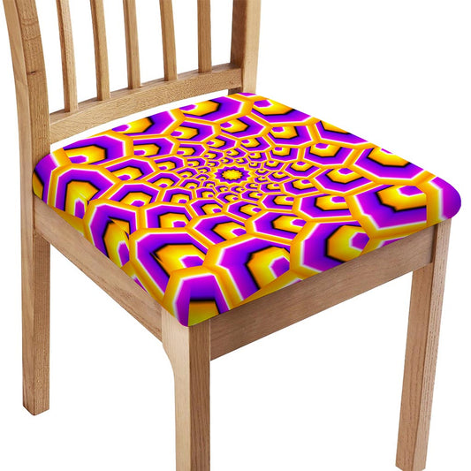 Yellow Hive Moving Optical Illusion Chair Cushion Cover