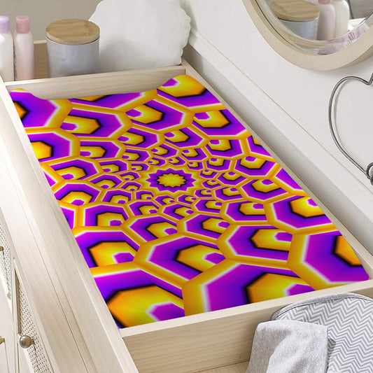 Yellow Hive Moving Optical Illusion Changing Pad Cover