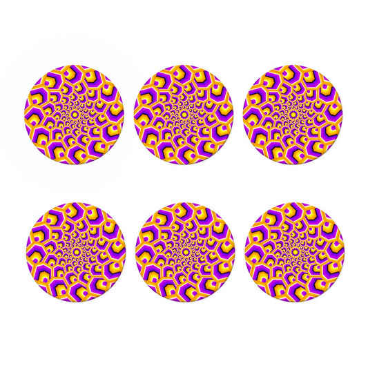 Yellow Hive Moving Optical Illusion Coaster Set