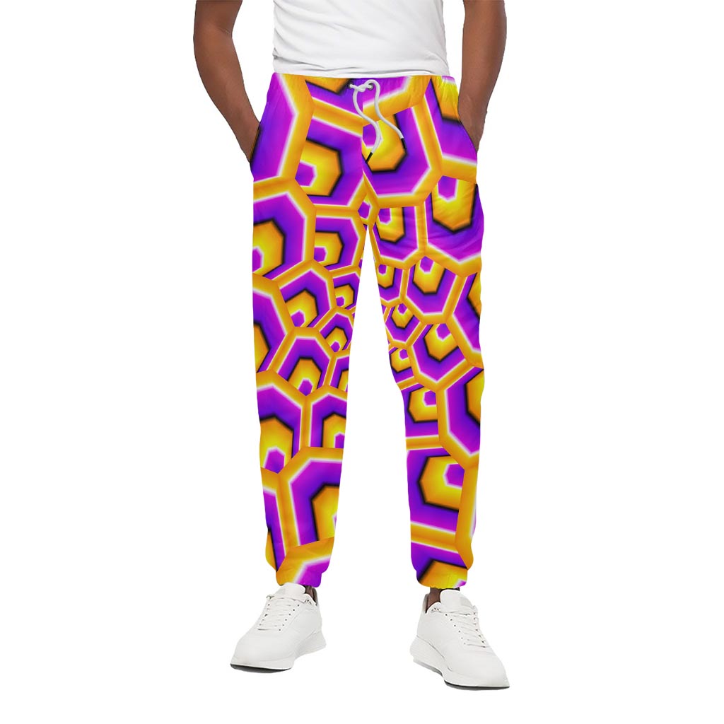 Yellow Hive Moving Optical Illusion Cotton Pants