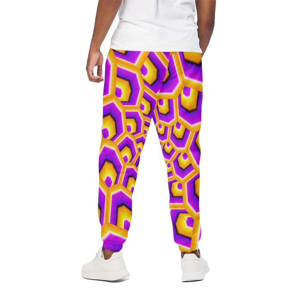 Yellow Hive Moving Optical Illusion Cotton Pants
