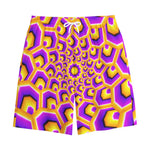 Yellow Hive Moving Optical Illusion Cotton Shorts