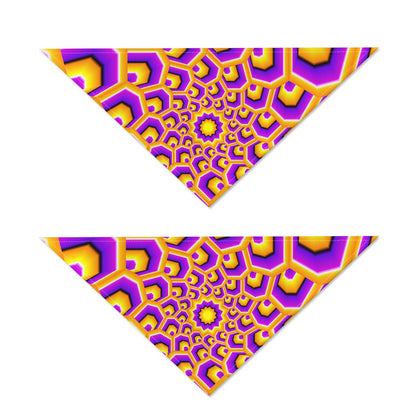 Yellow Hive Moving Optical Illusion Dog Bandana