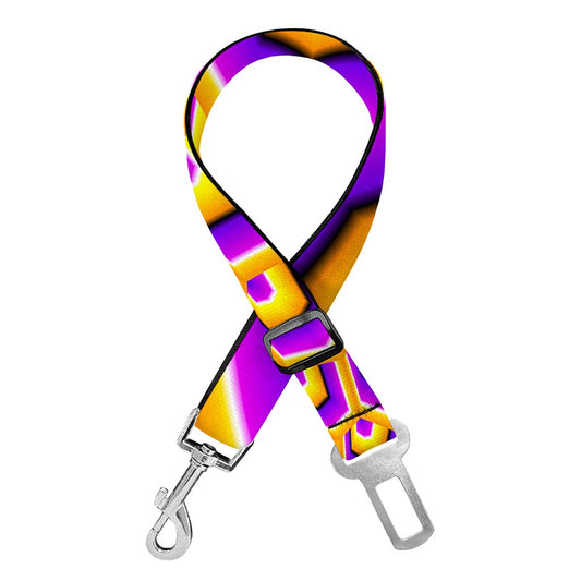 Yellow Hive Moving Optical Illusion Dog Seat Belt