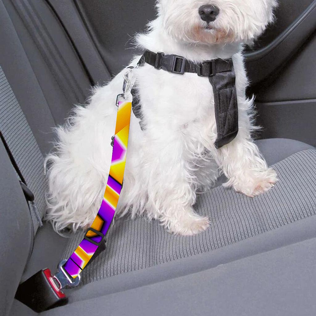 Yellow Hive Moving Optical Illusion Dog Seat Belt