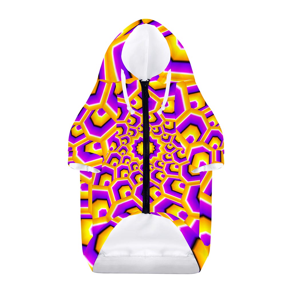 Yellow Hive Moving Optical Illusion Dog Zip Up Hoodie