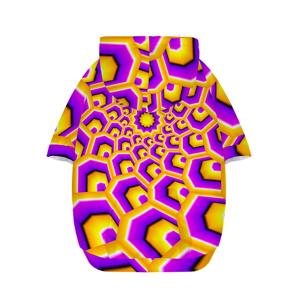 Yellow Hive Moving Optical Illusion Dog Zip Up Hoodie