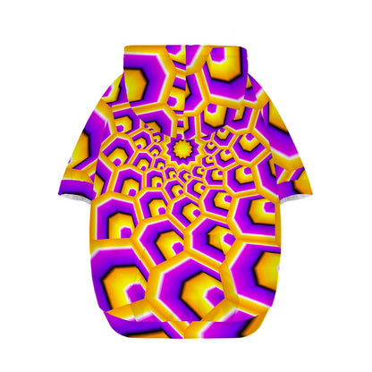 Yellow Hive Moving Optical Illusion Dog Zip Up Hoodie