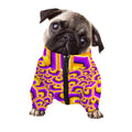 Yellow Hive Moving Optical Illusion Dog Zip Up Jacket