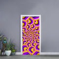 Yellow Hive Moving Optical Illusion Door Sticker