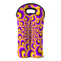 Yellow Hive Moving Optical Illusion Double Neoprene Wine Tote