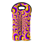 Yellow Hive Moving Optical Illusion Double Neoprene Wine Tote