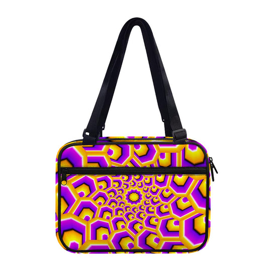 Yellow Hive Moving Optical Illusion Double Strap Bible Bag