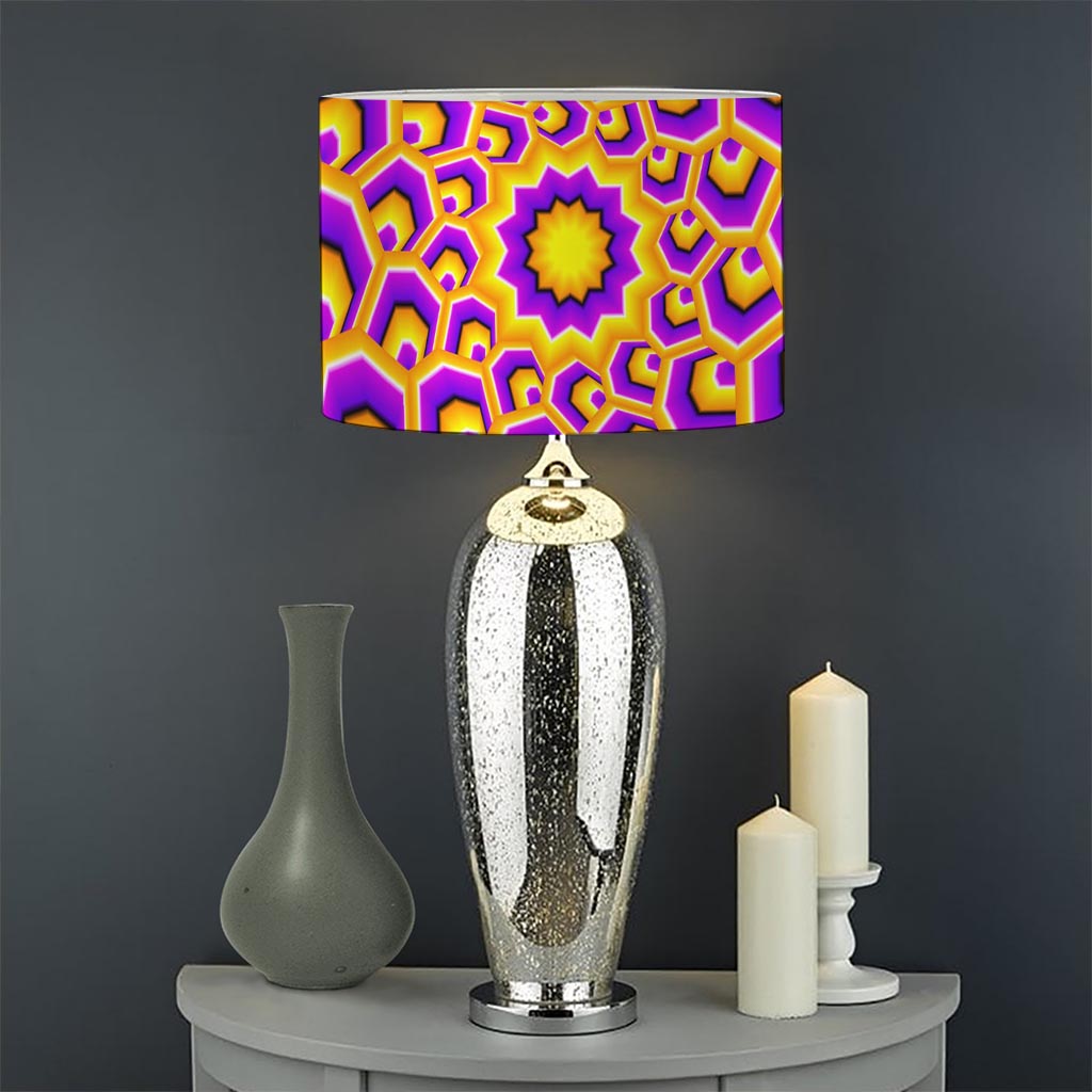 Yellow Hive Moving Optical Illusion Drum Lamp Shade