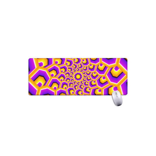 Yellow Hive Moving Optical Illusion Extended Mouse Pad