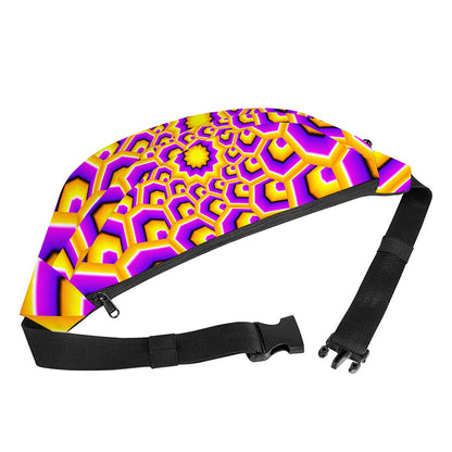 Yellow Hive Moving Optical Illusion Fanny Pack