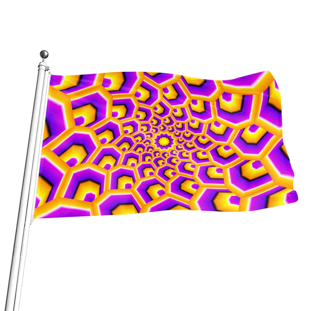 Yellow Hive Moving Optical Illusion Flag