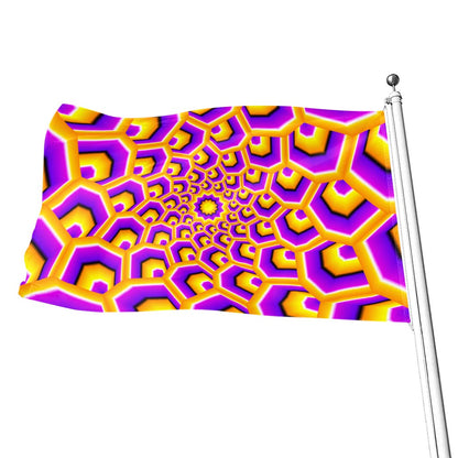 Yellow Hive Moving Optical Illusion Flag