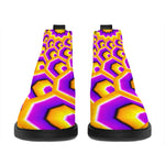 Yellow Hive Moving Optical Illusion Flat Ankle Boots
