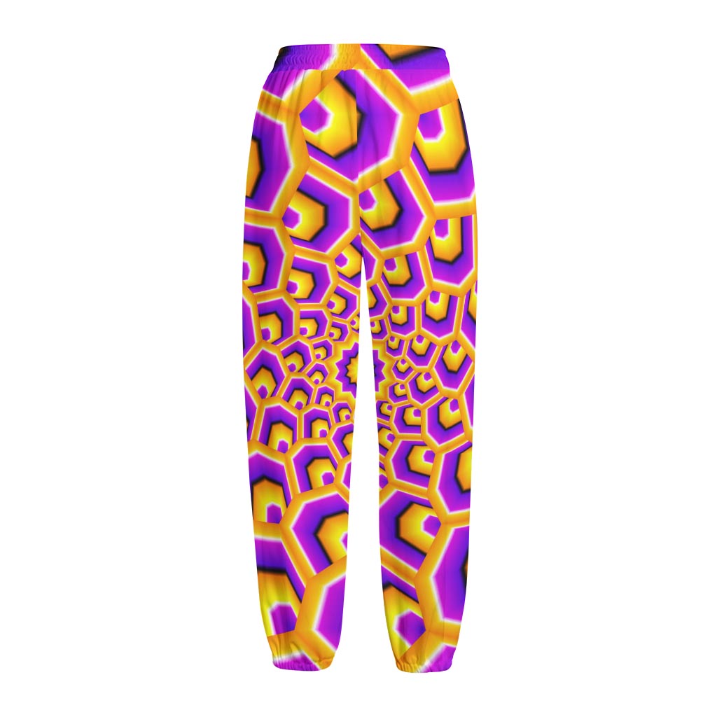 Yellow Hive Moving Optical Illusion Fleece Lined Knit Pants