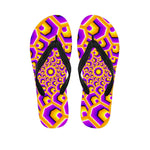Yellow Hive Moving Optical Illusion Flip Flops