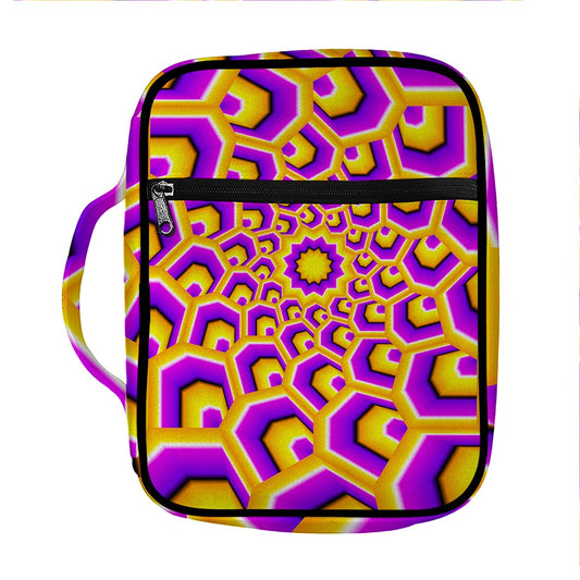 Yellow Hive Moving Optical Illusion Front Pocket Bible Bag