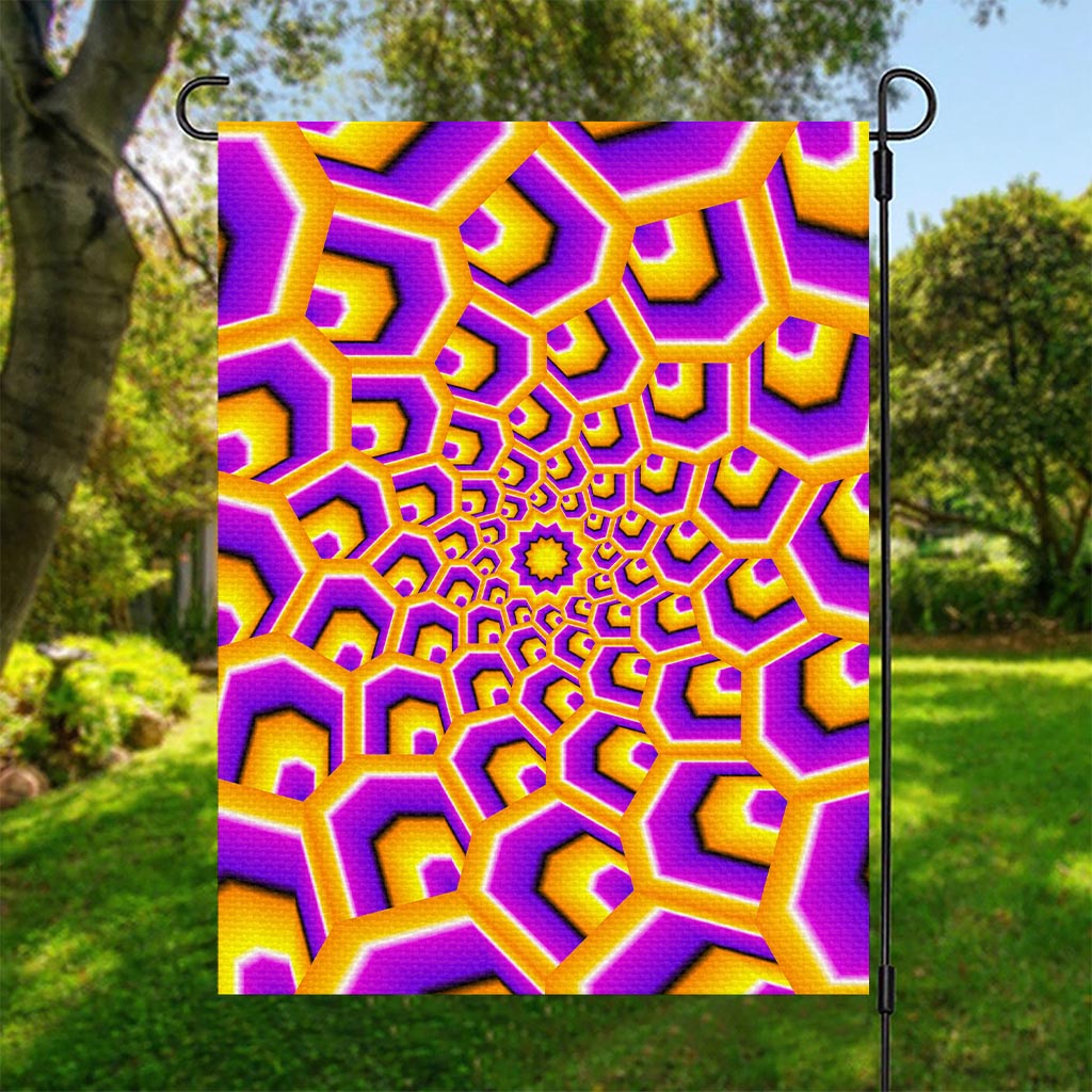 Yellow Hive Moving Optical Illusion Garden Flag