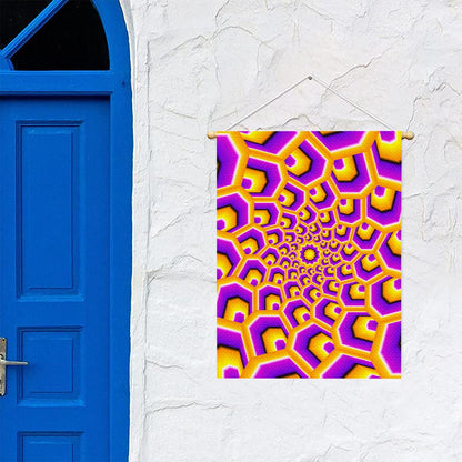 Yellow Hive Moving Optical Illusion Garden Flag