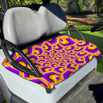 Yellow Hive Moving Optical Illusion Golf Cart Seat Cover