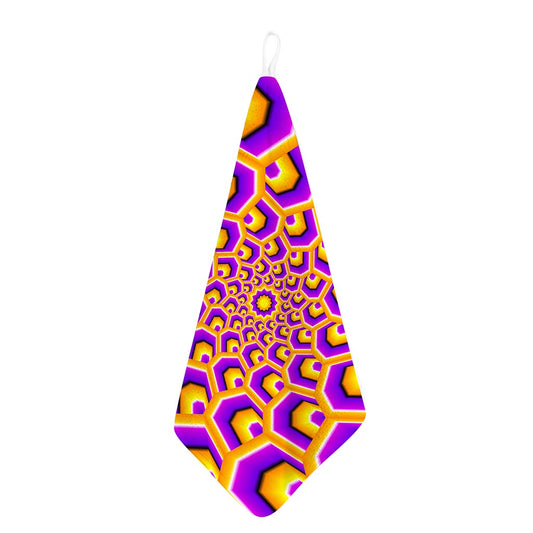 Yellow Hive Moving Optical Illusion Hand Towel