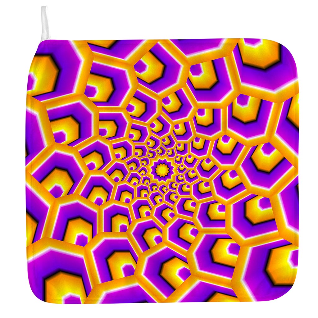 Yellow Hive Moving Optical Illusion Hand Towel