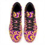Yellow Hive Moving Optical Illusion High Top Leather Sneakers