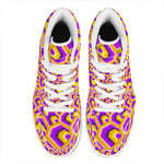 Yellow Hive Moving Optical Illusion High Top Leather Sneakers