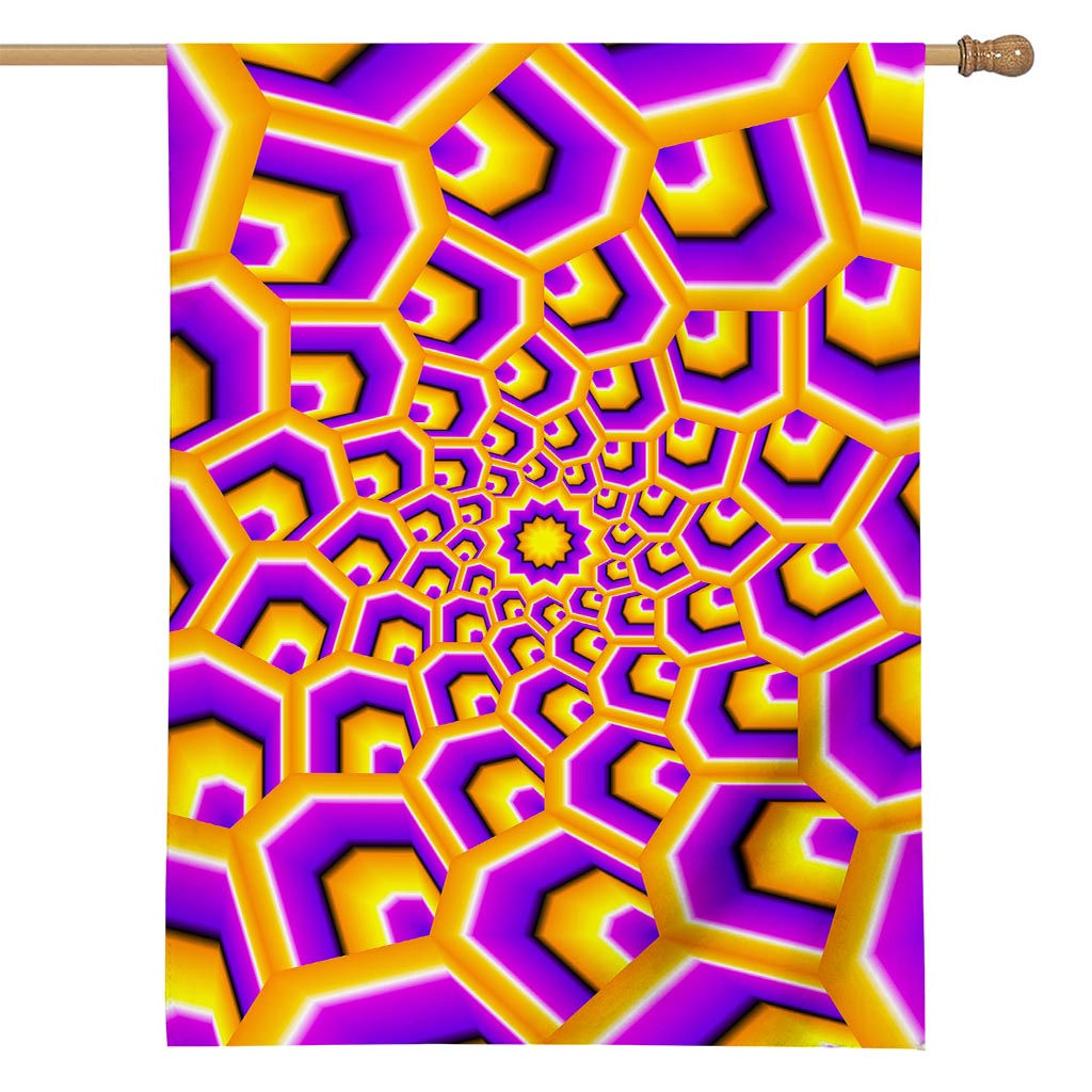 Yellow Hive Moving Optical Illusion House Flag