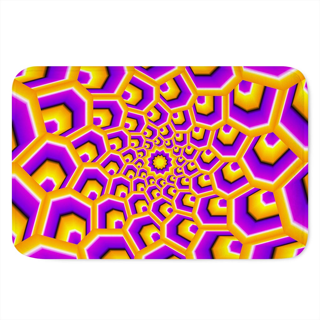Yellow Hive Moving Optical Illusion Indoor Door Mat