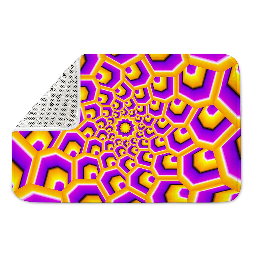 Yellow Hive Moving Optical Illusion Indoor Door Mat